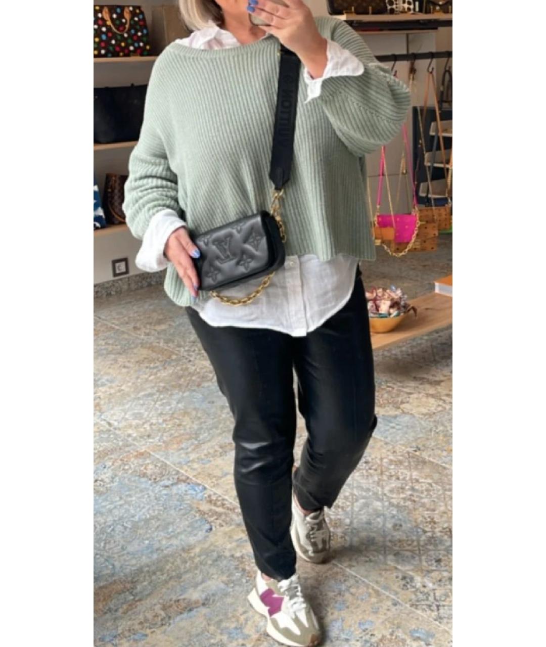 LOUIS VUITTON Черная кожаная сумка через плечо, фото 8