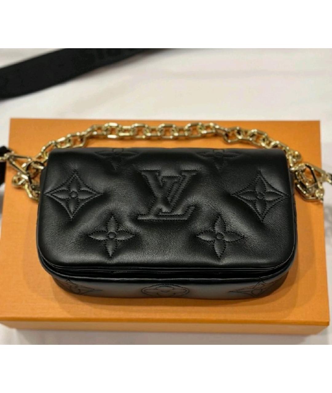 LOUIS VUITTON Черная кожаная сумка через плечо, фото 3