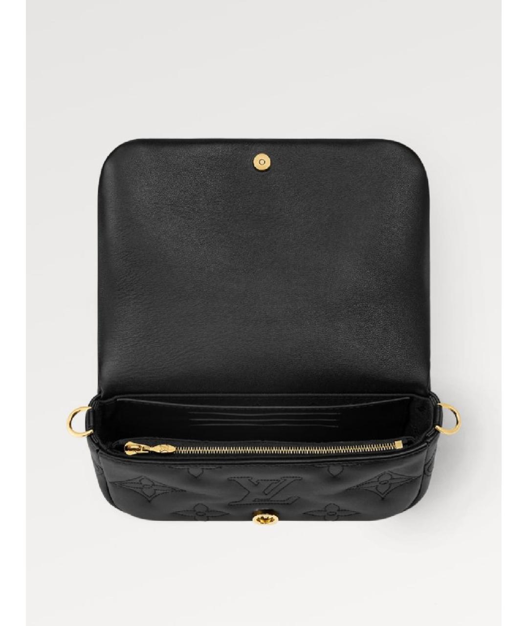 LOUIS VUITTON Черная кожаная сумка через плечо, фото 2