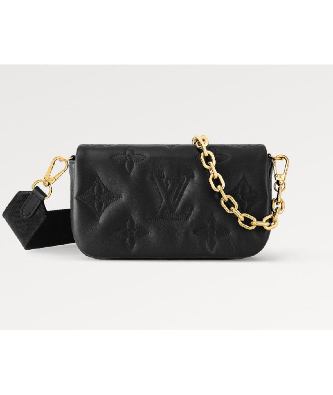 LOUIS VUITTON Черная кожаная сумка через плечо, фото 9