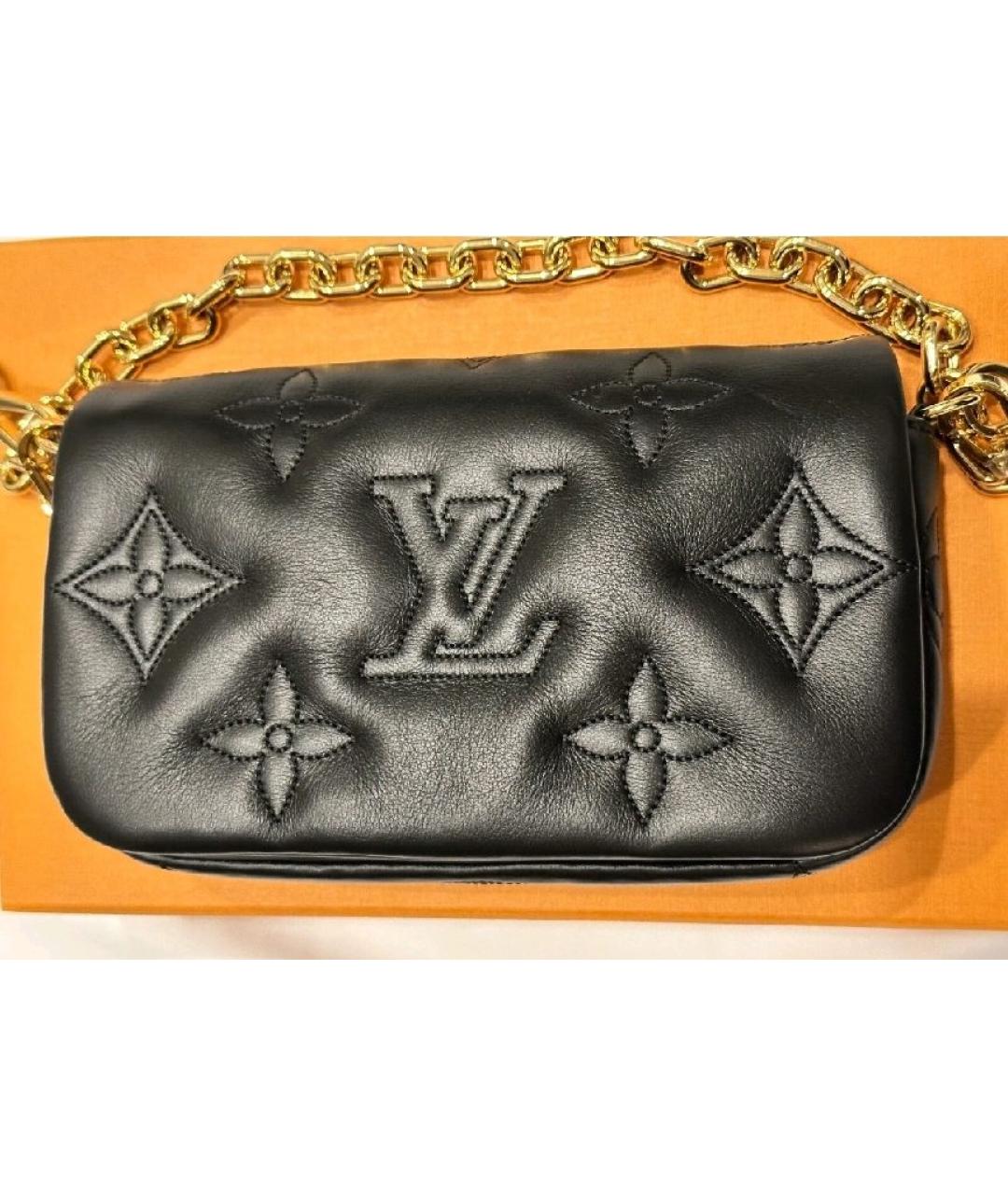 LOUIS VUITTON Черная кожаная сумка через плечо, фото 6
