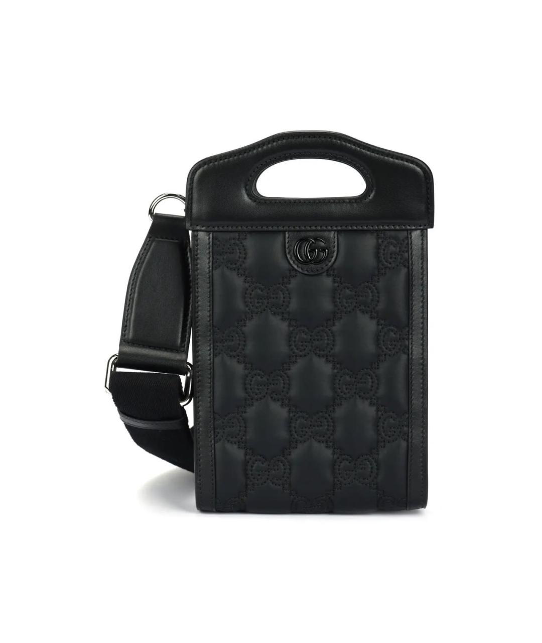GUCCI Черная кожаная сумка через плечо, фото 8