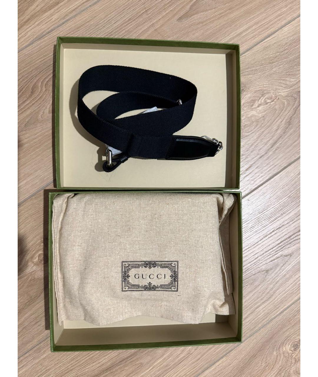 GUCCI Черная кожаная сумка через плечо, фото 6