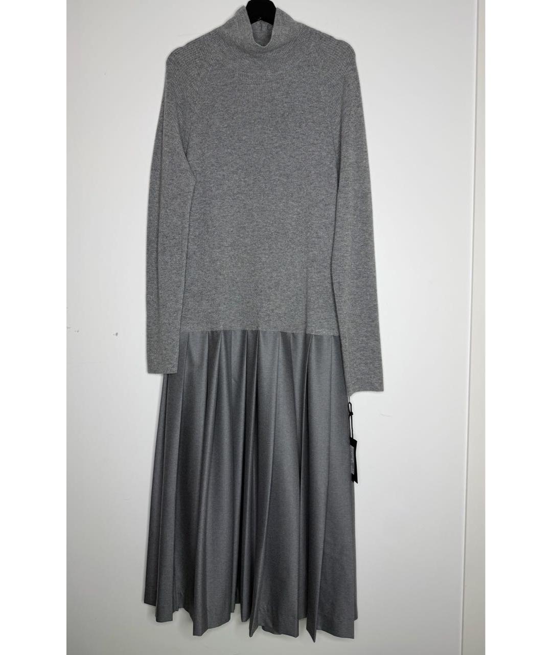 FABIANA FILIPPI Серое шерстяное повседневное платье, фото 9
