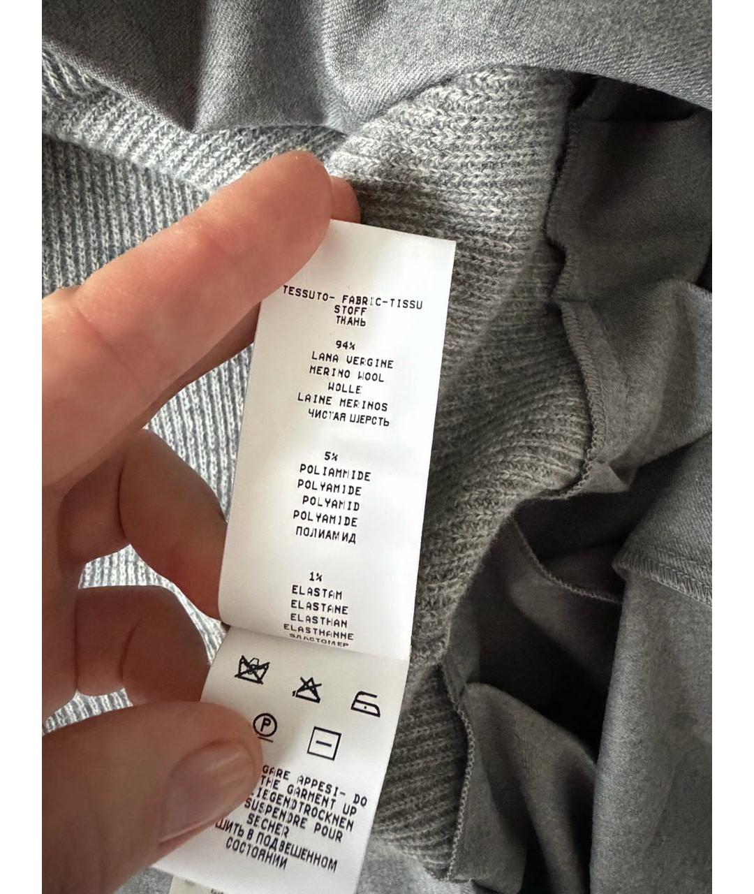 FABIANA FILIPPI Серое шерстяное повседневное платье, фото 6