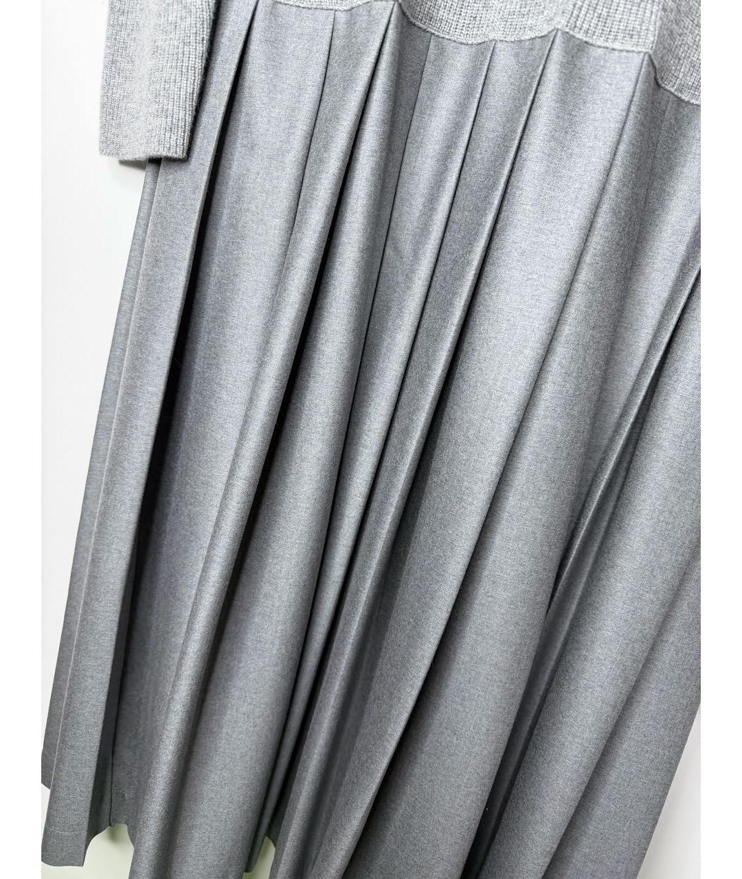 FABIANA FILIPPI Серое шерстяное повседневное платье, фото 8