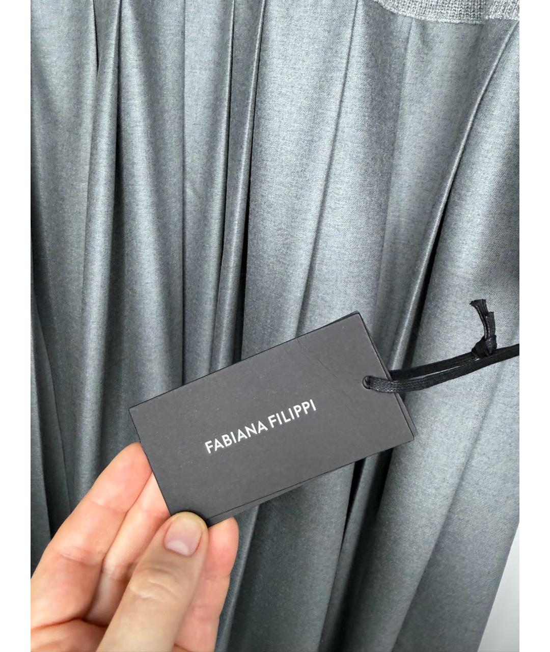 FABIANA FILIPPI Серое шерстяное повседневное платье, фото 7