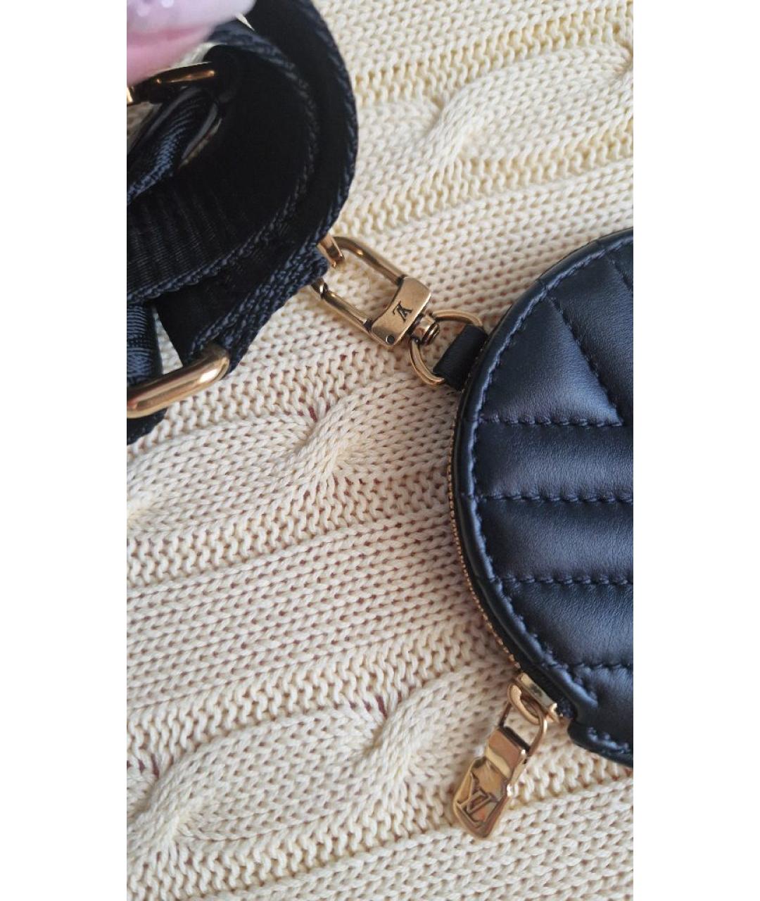 LOUIS VUITTON Черная кожаная сумка через плечо, фото 7