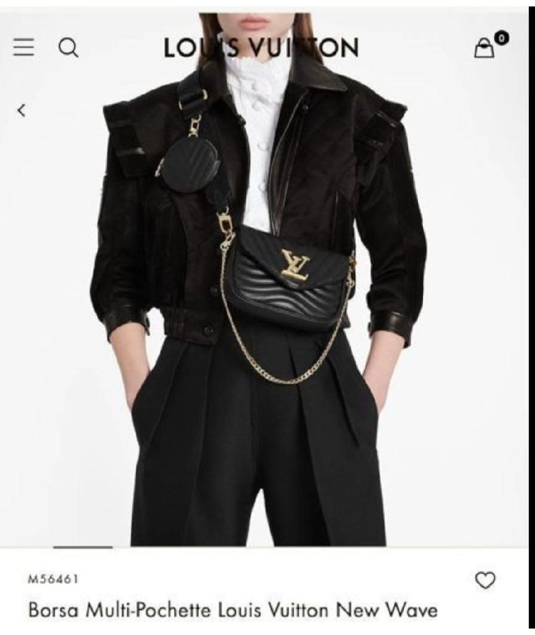 LOUIS VUITTON Черная кожаная сумка через плечо, фото 9