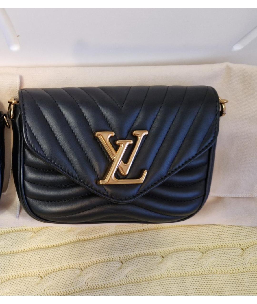 LOUIS VUITTON Черная кожаная сумка через плечо, фото 6