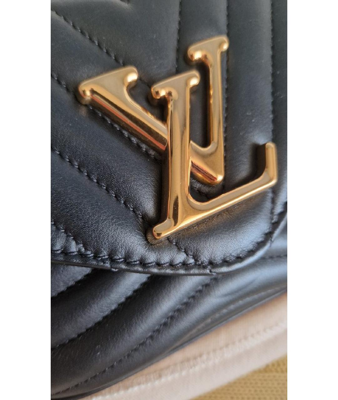 LOUIS VUITTON Черная кожаная сумка через плечо, фото 4