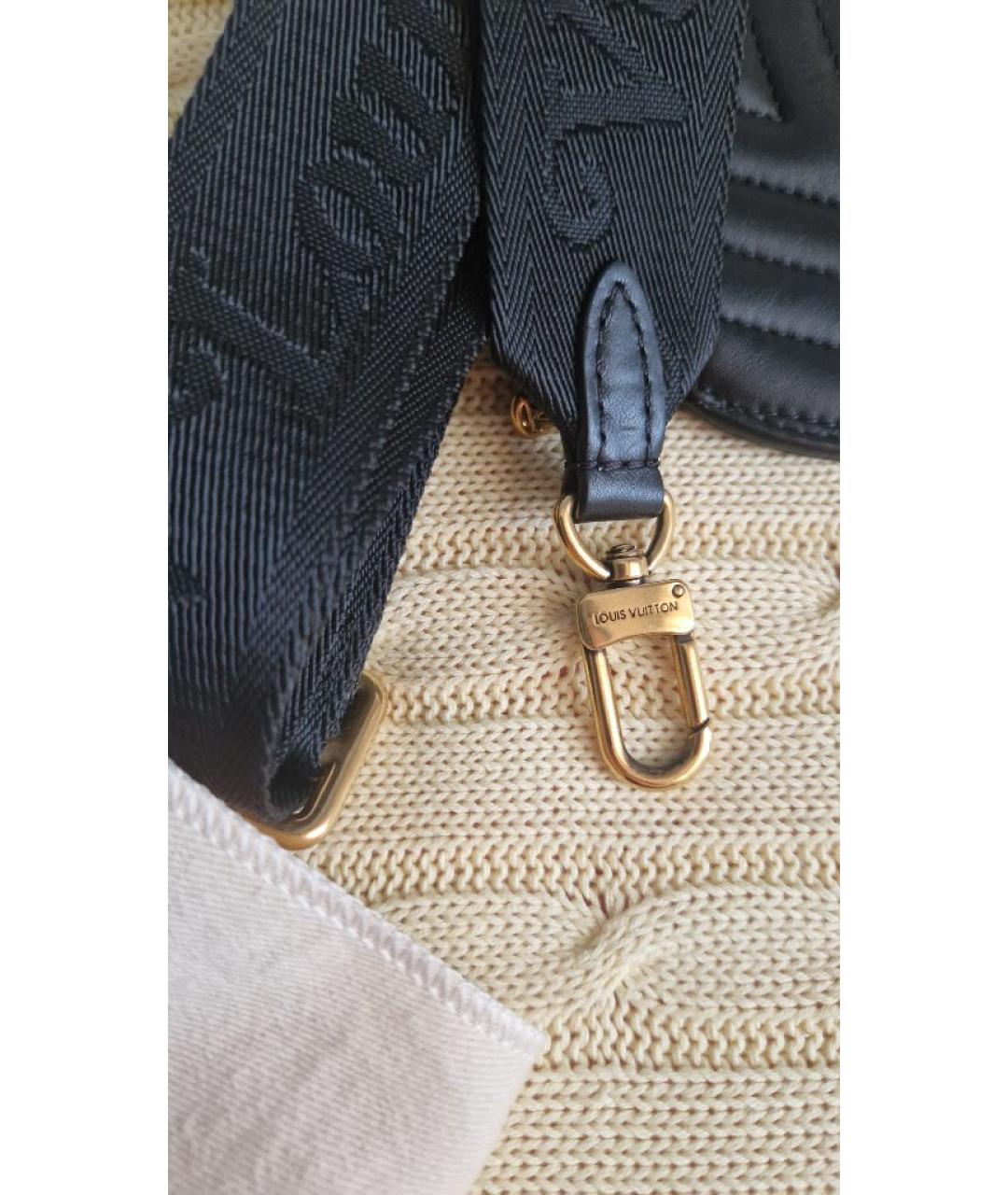 LOUIS VUITTON Черная кожаная сумка через плечо, фото 5