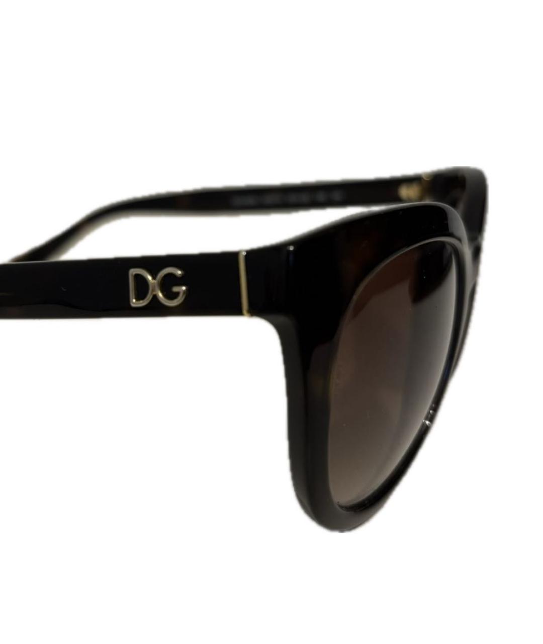 DOLCE&GABBANA Коричневые пластиковые солнцезащитные очки, фото 3