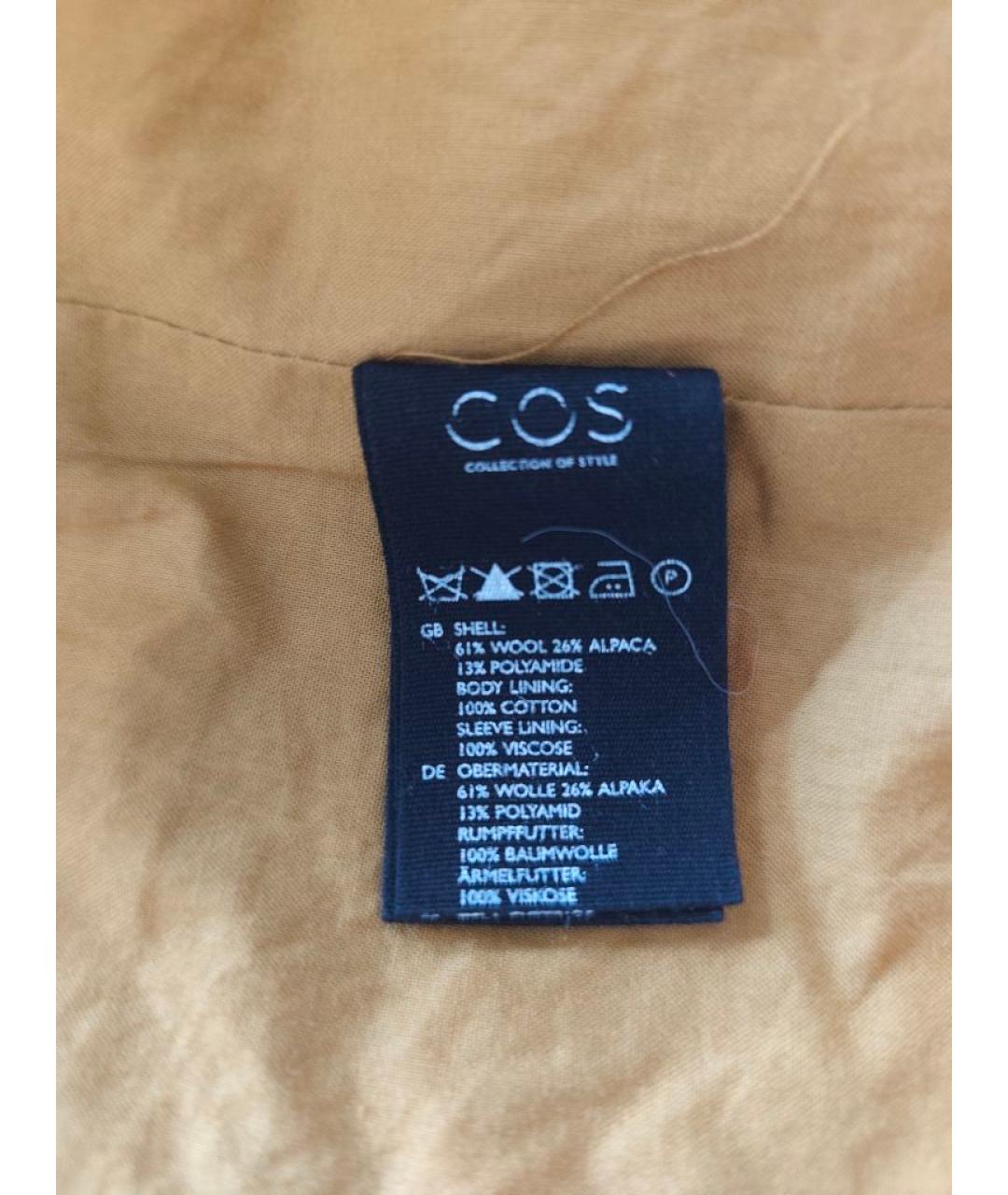 COS Горчичное шерстяное пальто, фото 4