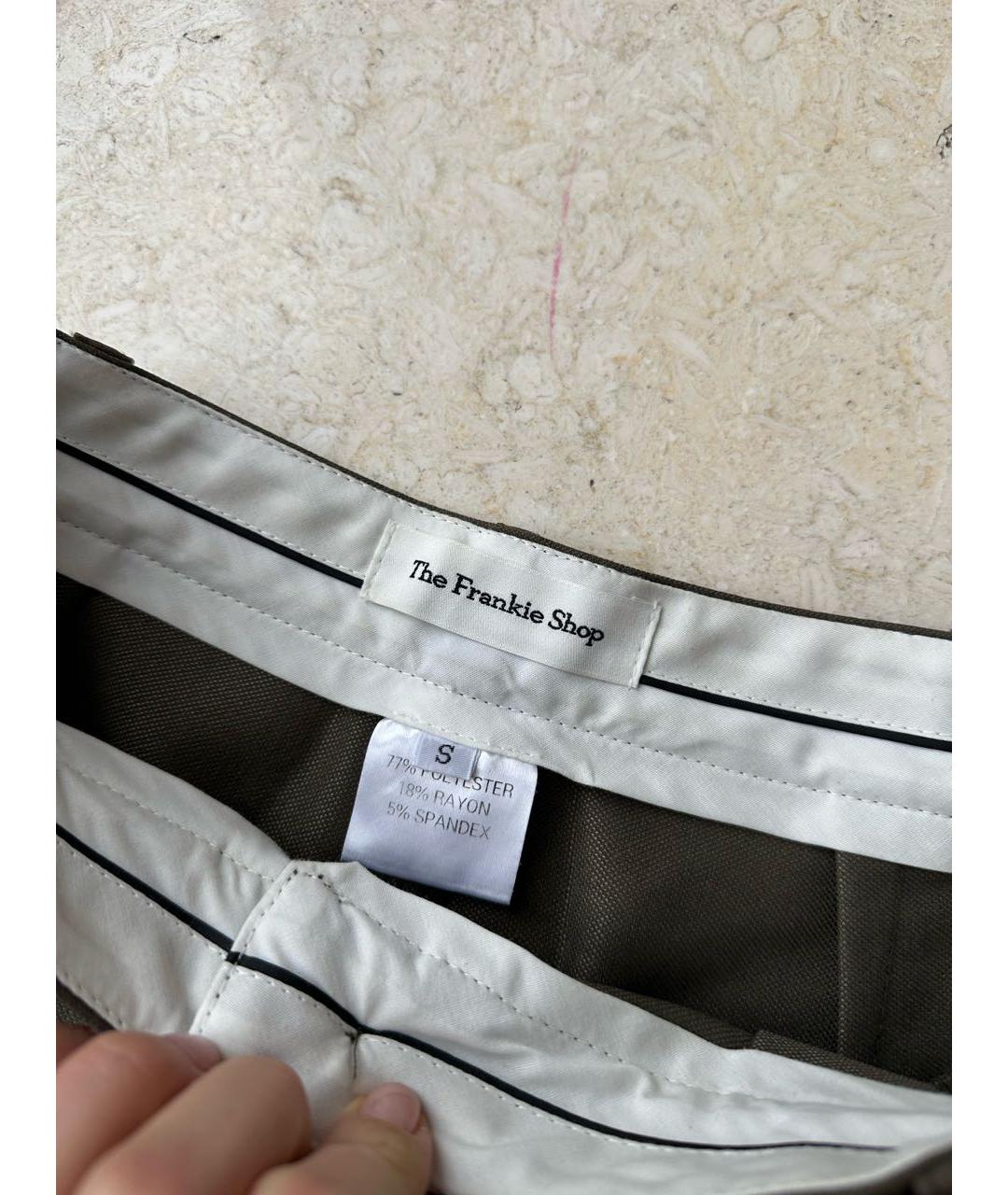 THE FRANKIE SHOP Хаки хлопковые брюки широкие, фото 6