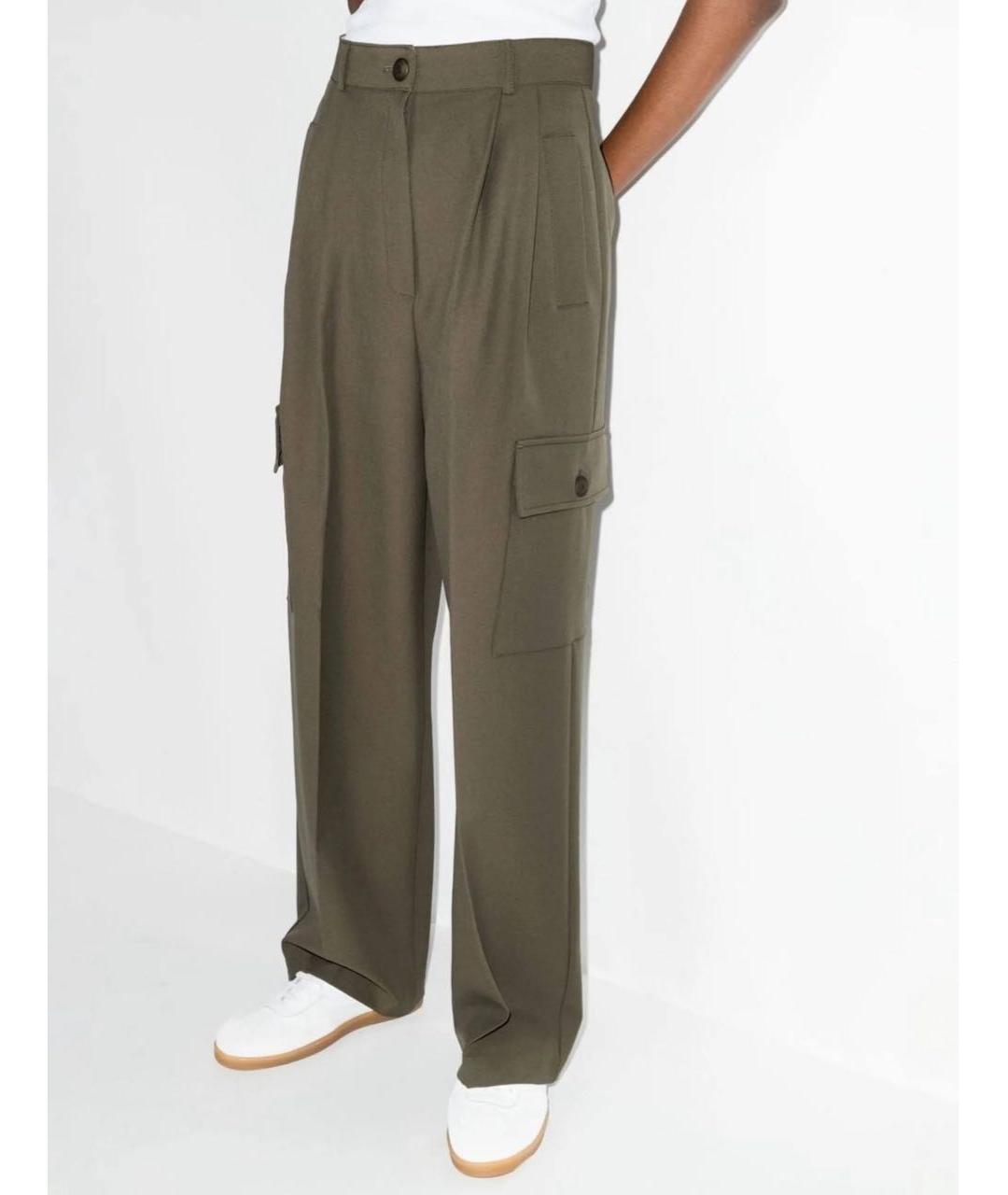 THE FRANKIE SHOP Хаки хлопковые брюки широкие, фото 4