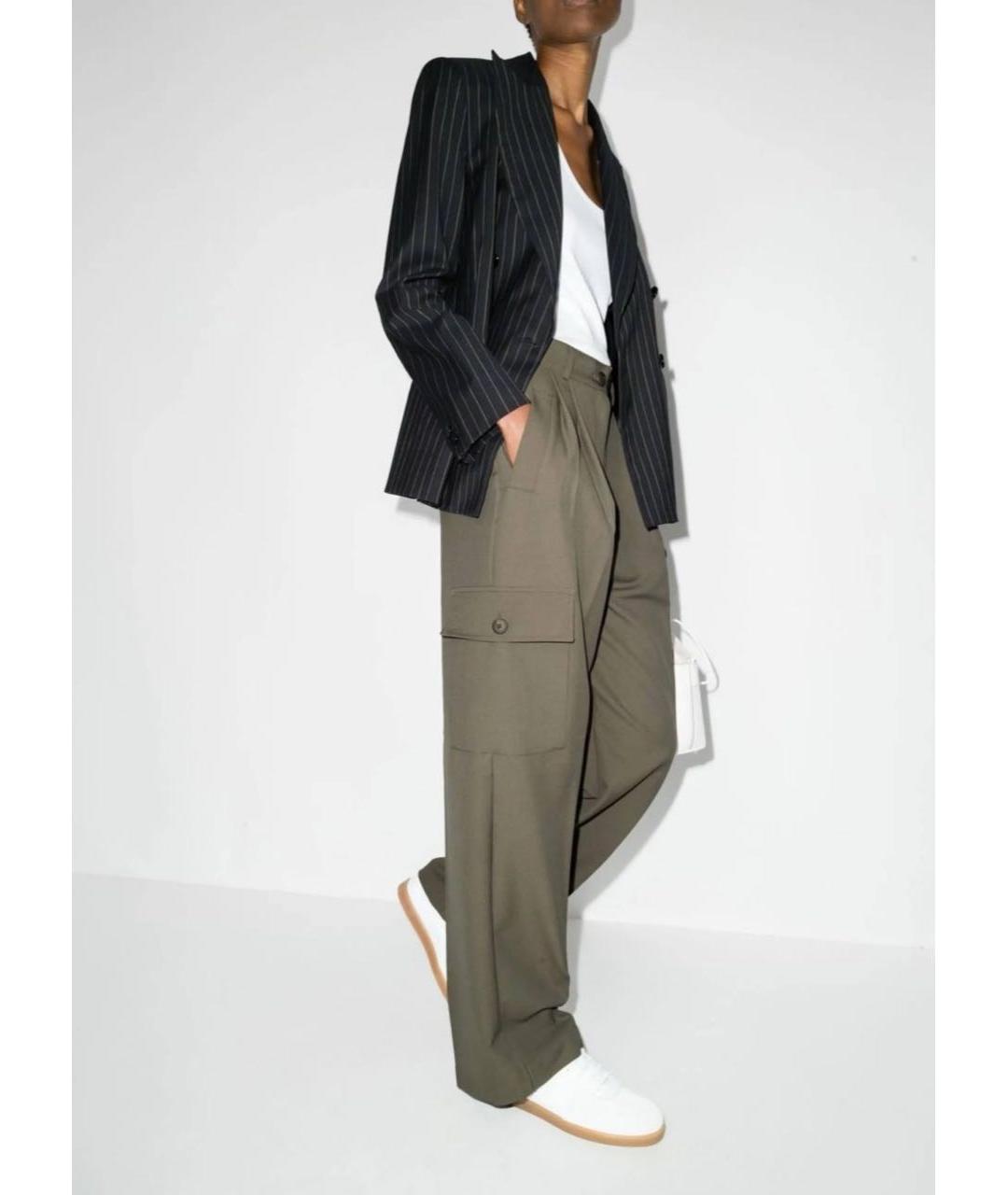 THE FRANKIE SHOP Хаки хлопковые брюки широкие, фото 2