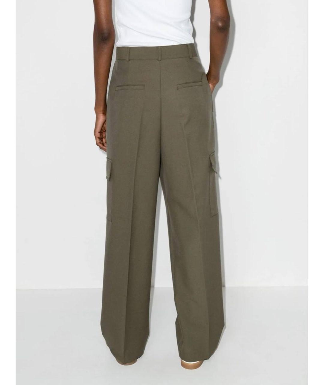 THE FRANKIE SHOP Хаки хлопковые брюки широкие, фото 3