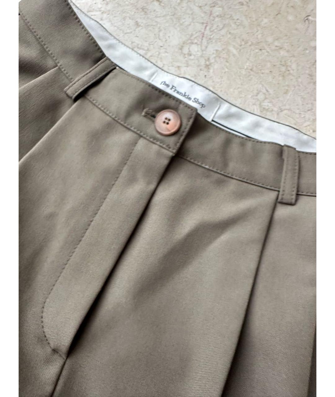 THE FRANKIE SHOP Хаки хлопковые брюки широкие, фото 7