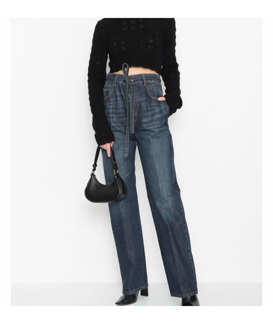 SPORTMAX Темно-синие хлопковые прямые джинсы, фото 7