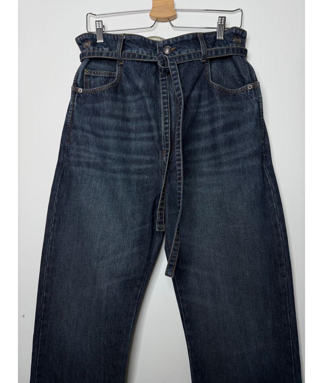 SPORTMAX Темно-синие хлопковые прямые джинсы, фото 3