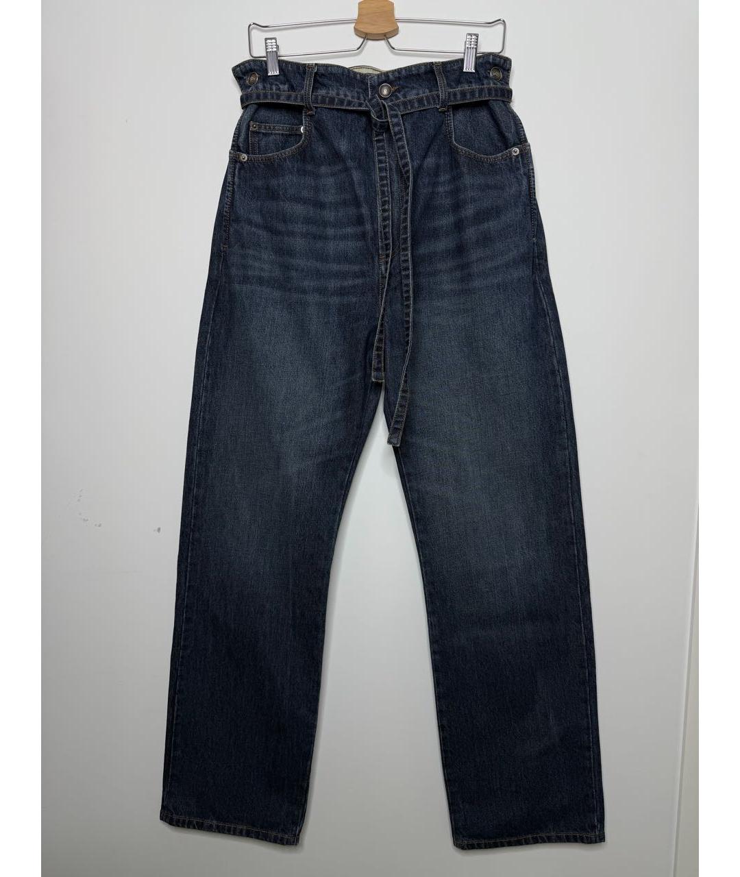 SPORTMAX Темно-синие хлопковые прямые джинсы, фото 9