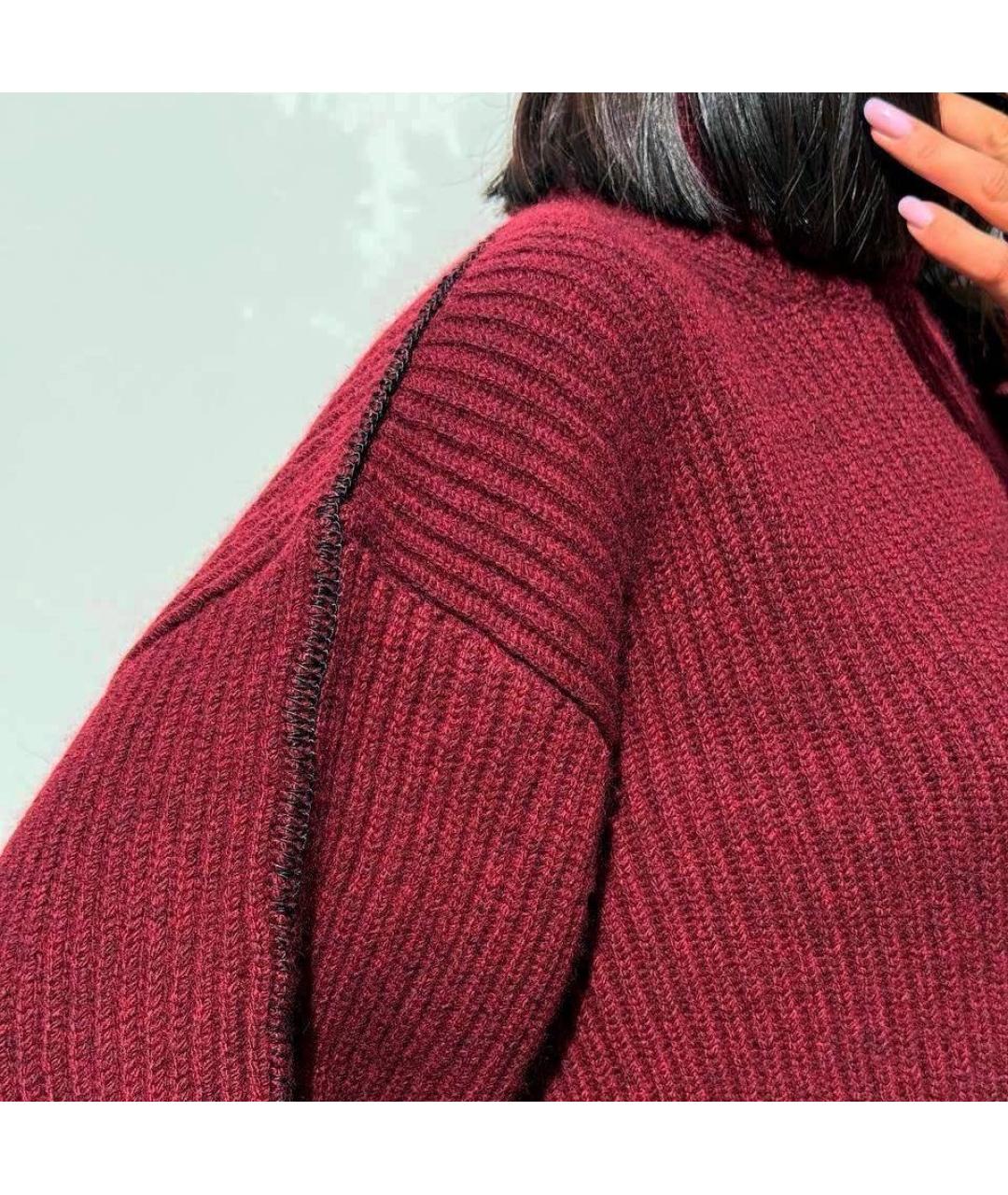 CELINE Бордовый кашемировый джемпер / свитер, фото 3