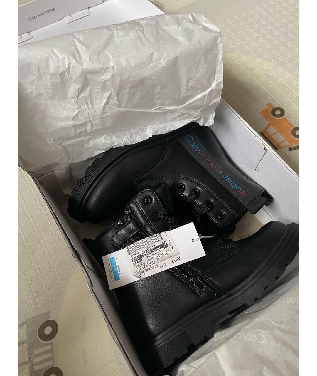 CALVIN KLEIN KIDS Черные ботинки из искусственной кожи, фото 5