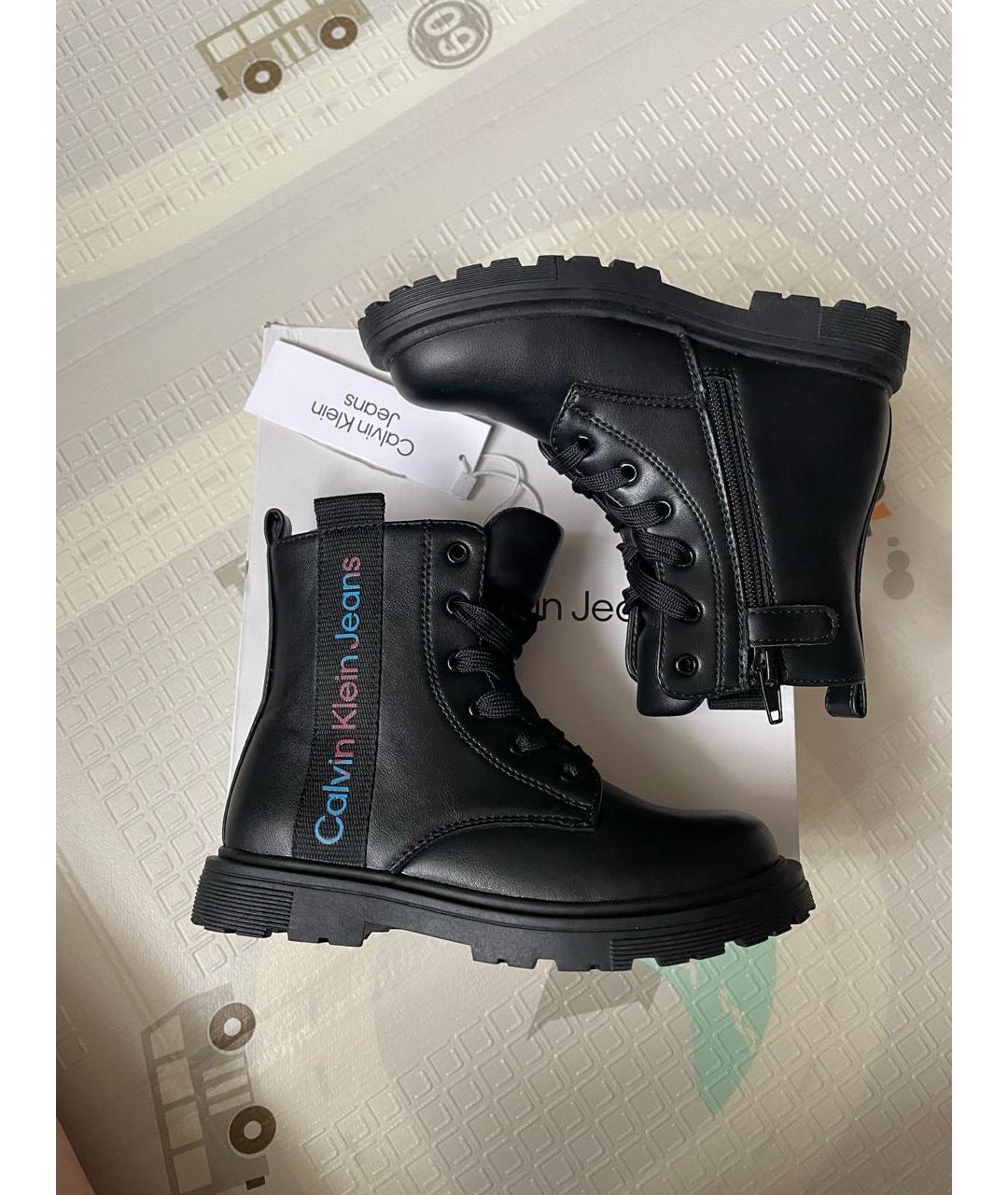 CALVIN KLEIN KIDS Черные ботинки из искусственной кожи, фото 8