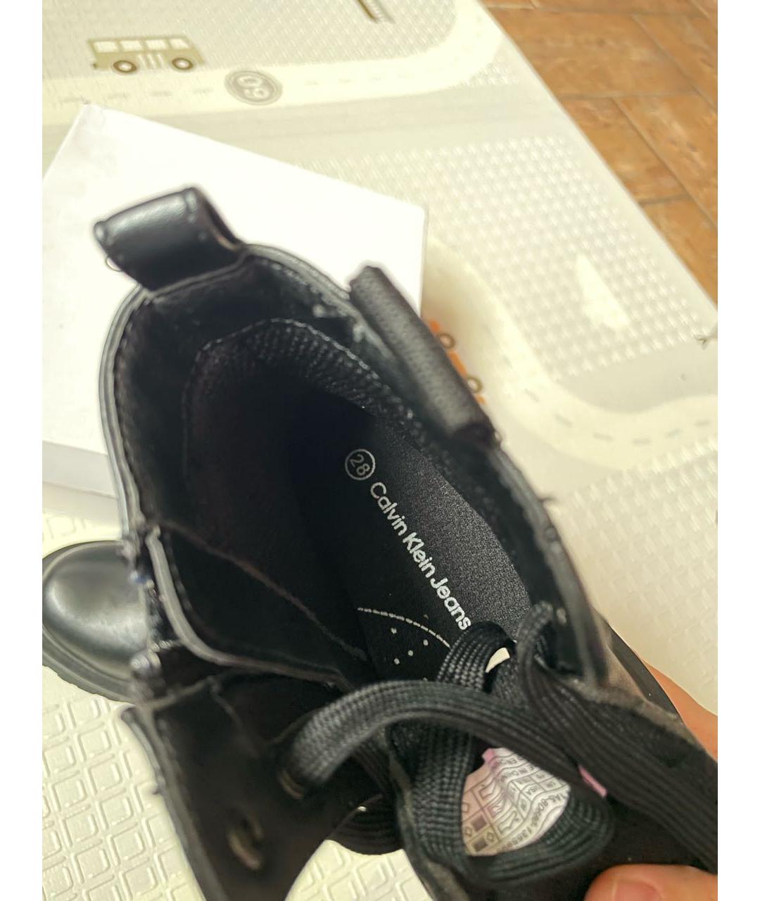 CALVIN KLEIN KIDS Черные ботинки из искусственной кожи, фото 6