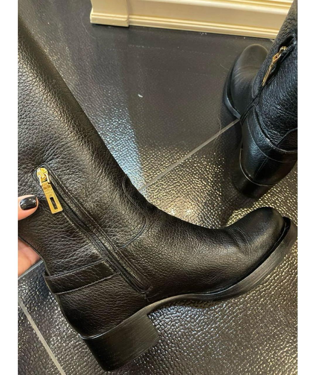PRADA Черные кожаные сапоги, фото 5