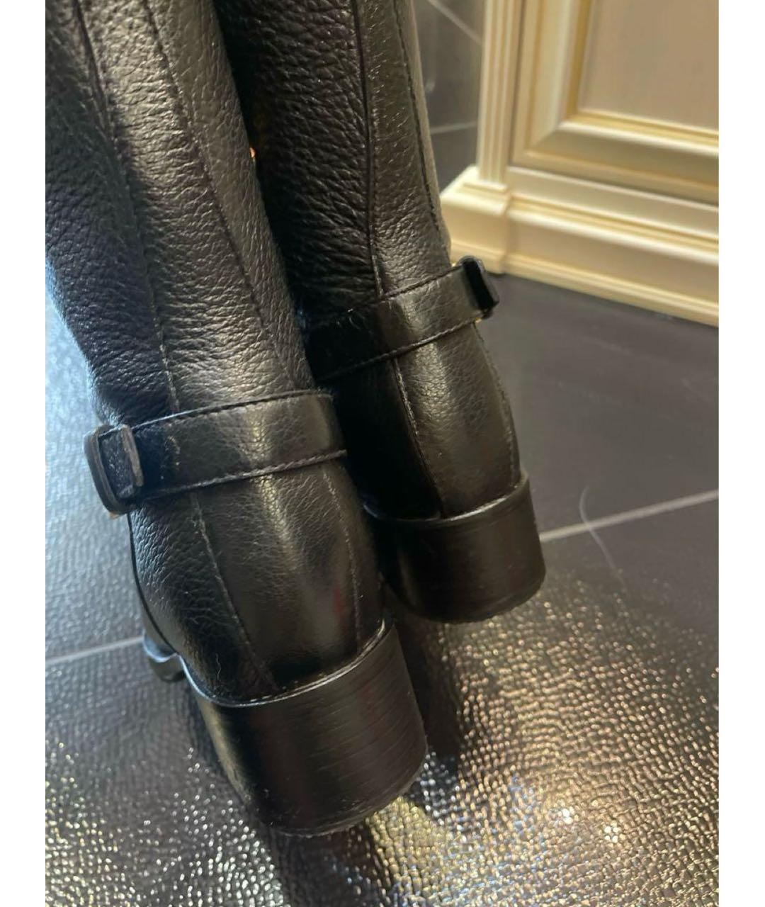 PRADA Черные кожаные сапоги, фото 4