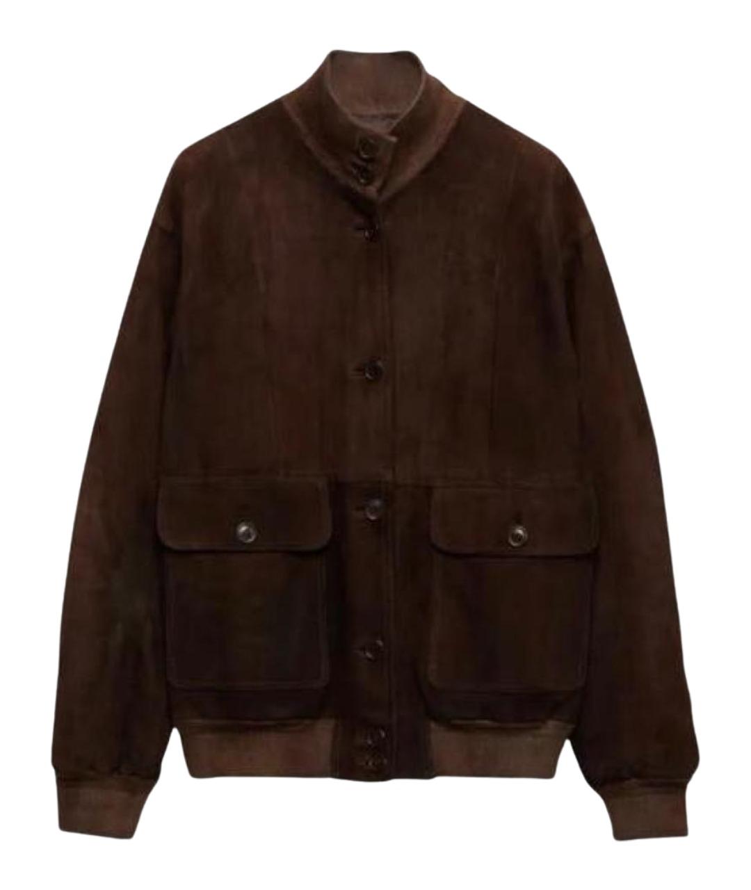 PRADA Коричневая замшевая куртка, фото 1