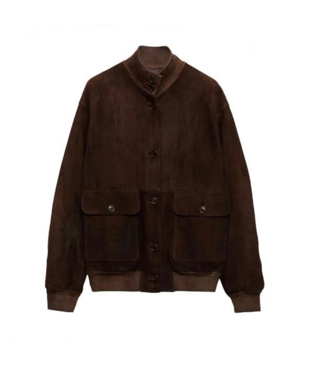 PRADA Коричневая замшевая куртка, фото 5