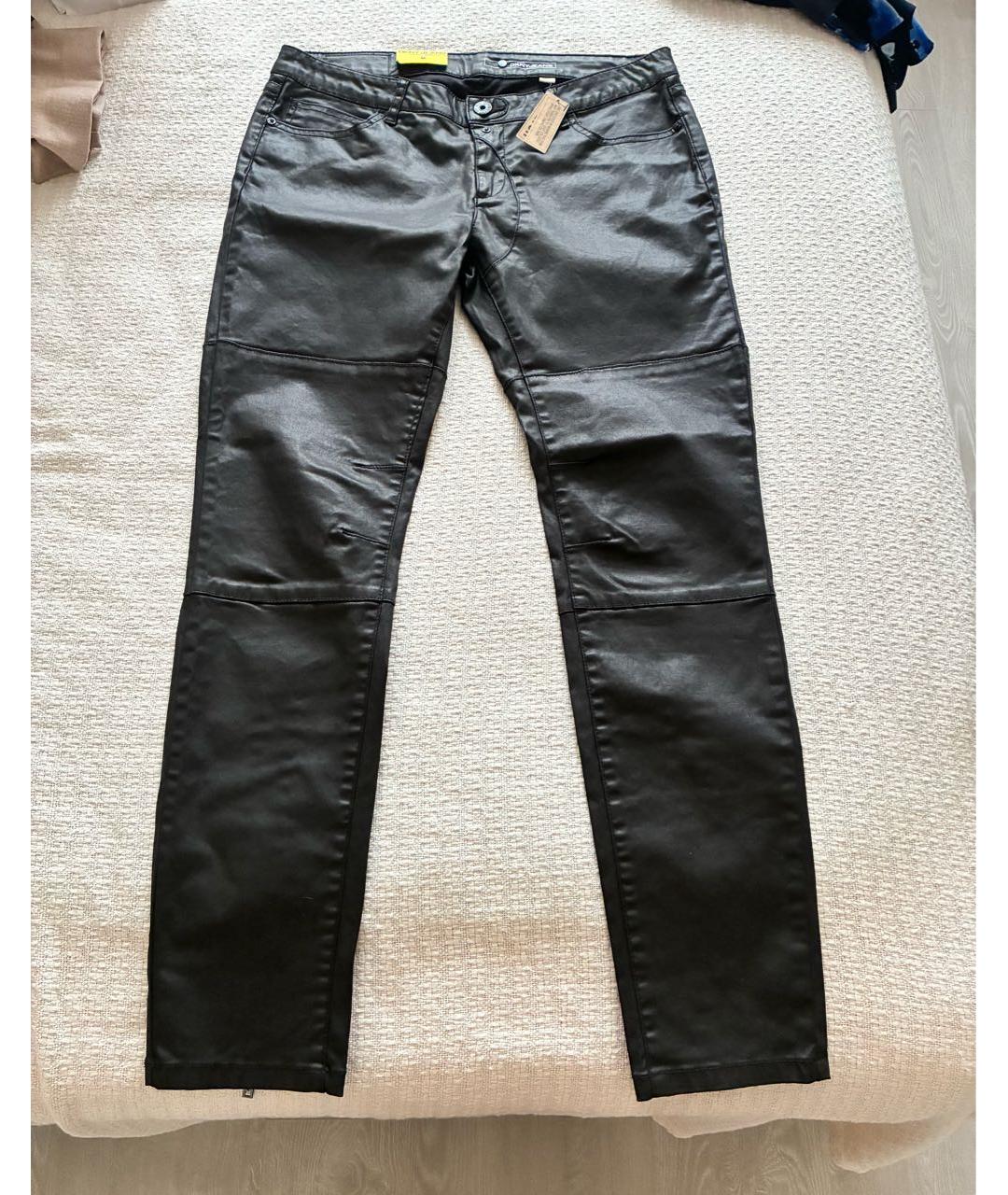 DKNY Черные хлопко-эластановые прямые брюки, фото 5