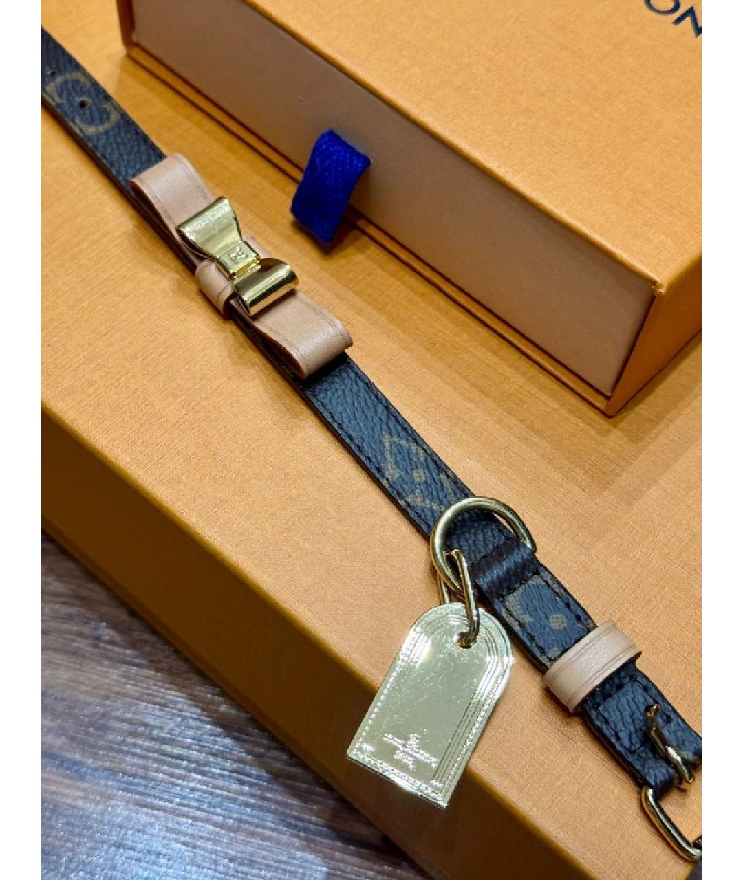 LOUIS VUITTON Коричневый кожаный ремень, фото 6