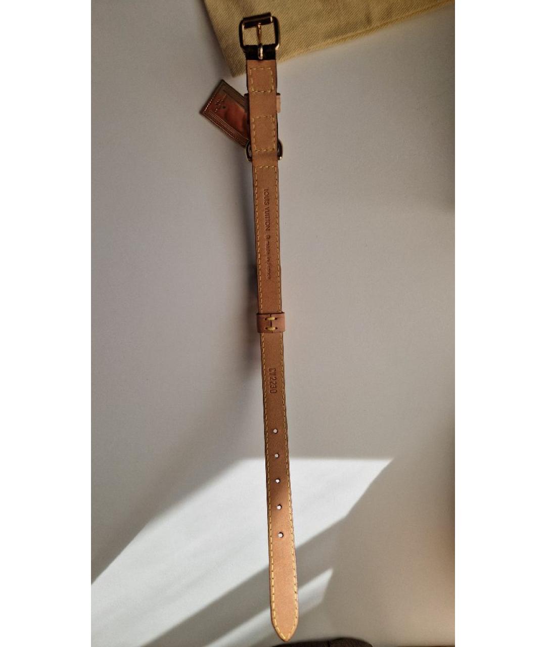 LOUIS VUITTON Коричневый кожаный ремень, фото 5