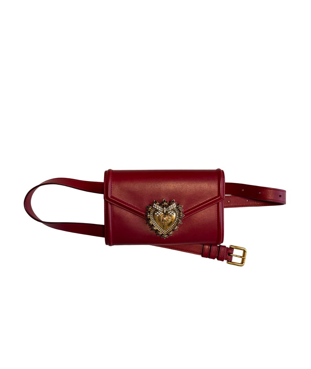 DOLCE&GABBANA Красная кожаная поясная сумка, фото 1