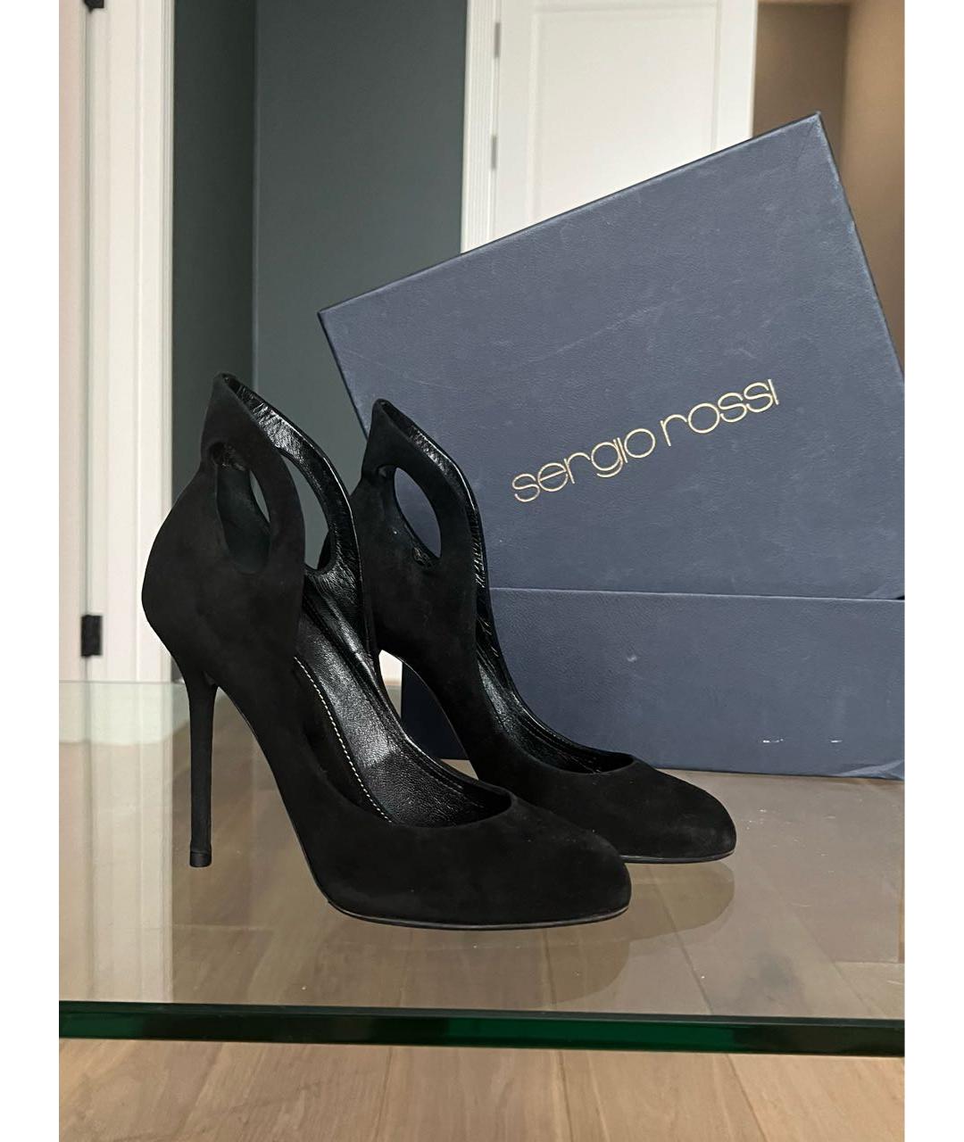 SERGIO ROSSI Черные замшевые туфли, фото 6