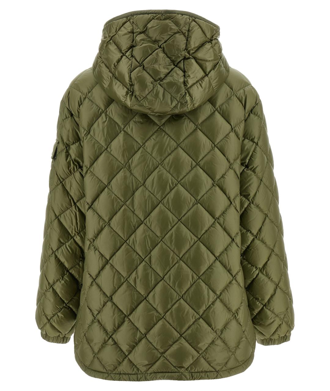 MONCLER Зеленый полиамидовый пуховик, фото 2