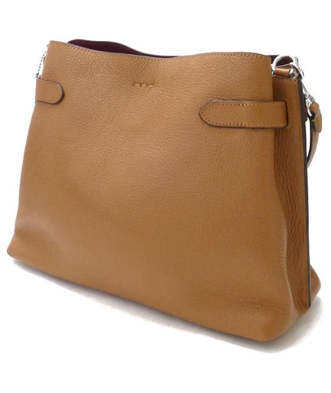 COACH Коричневая кожаная сумка через плечо, фото 3