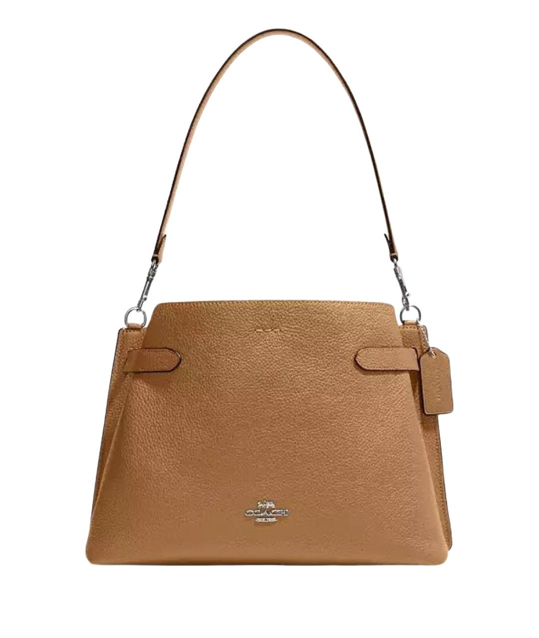 COACH Коричневая кожаная сумка через плечо, фото 1