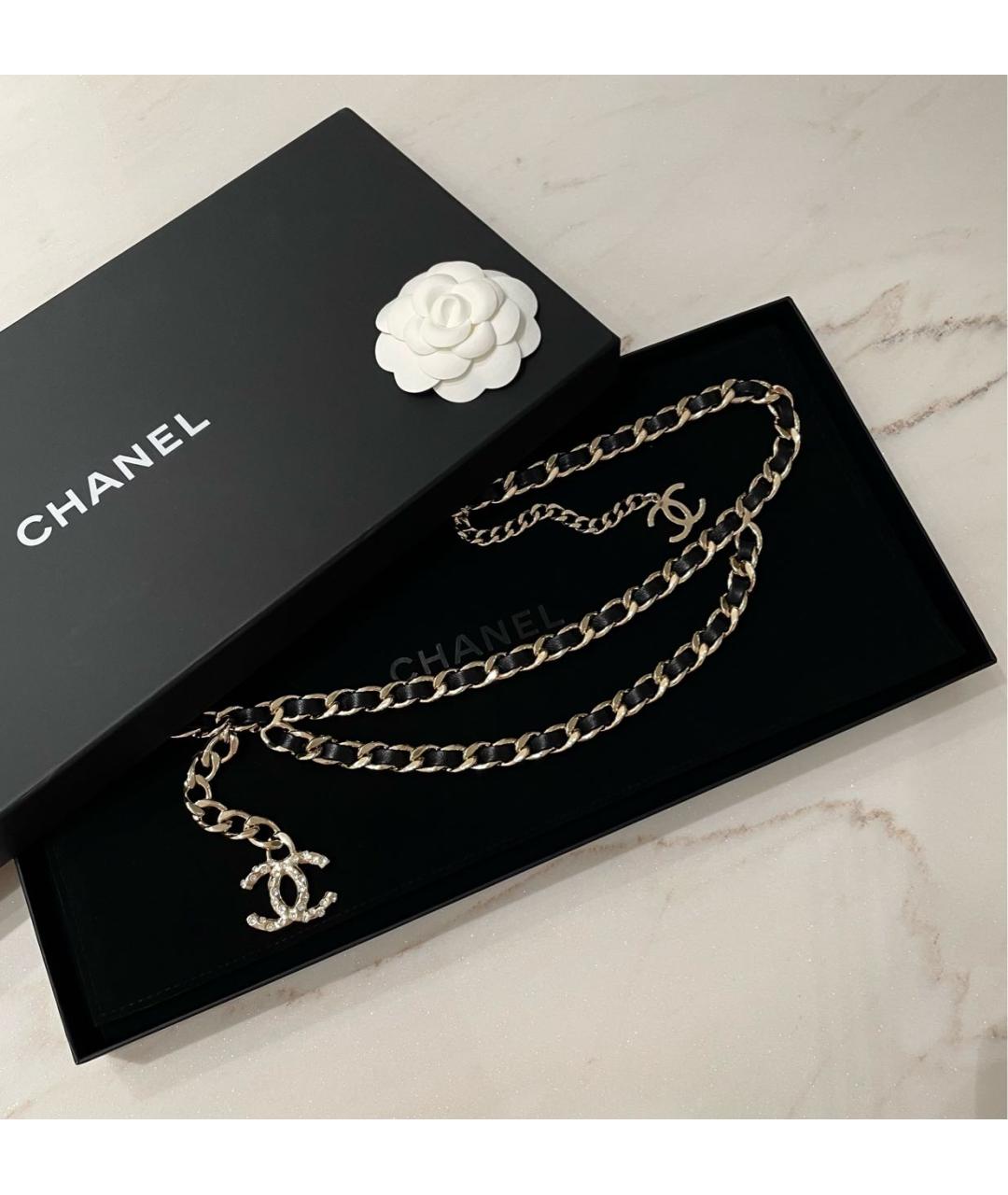 CHANEL Черный кожаный ремень, фото 2