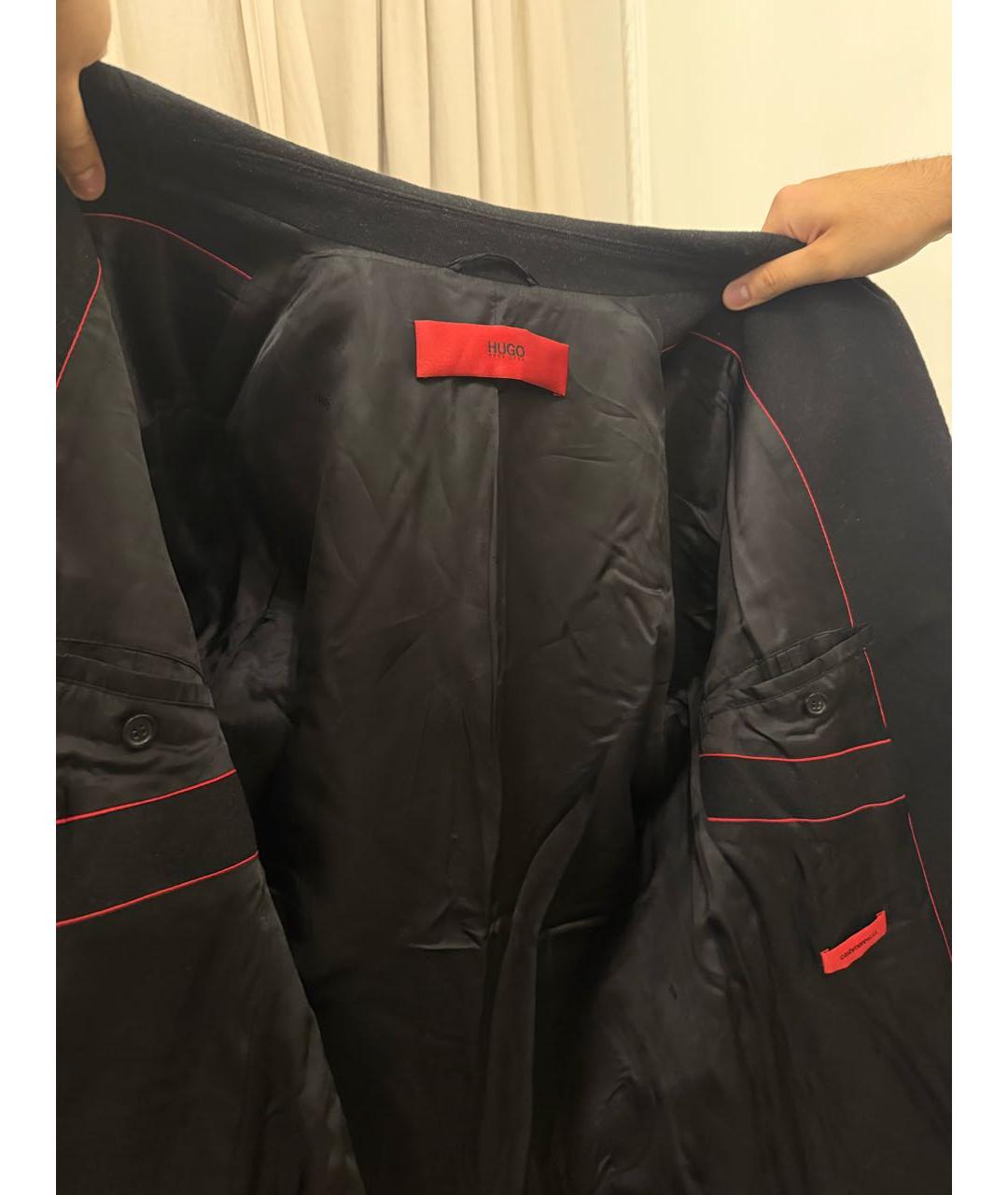 HUGO BOSS Черное шерстяное пальто, фото 6