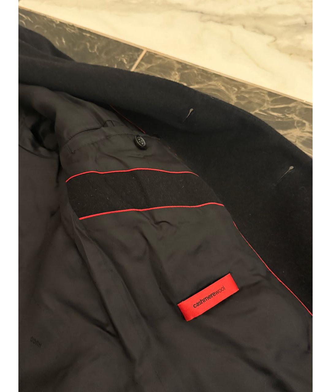 HUGO BOSS Черное шерстяное пальто, фото 5