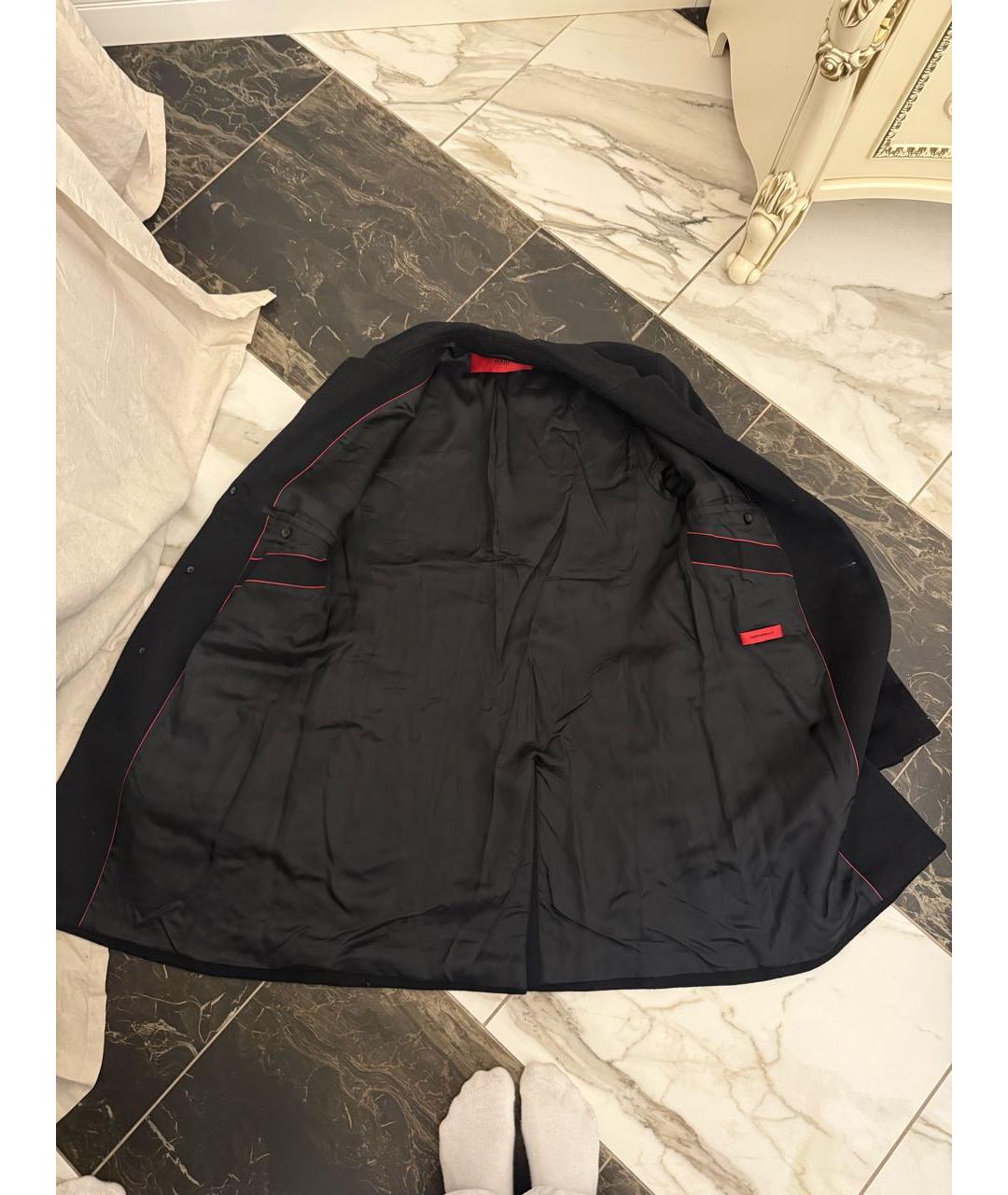 HUGO BOSS Черное шерстяное пальто, фото 4