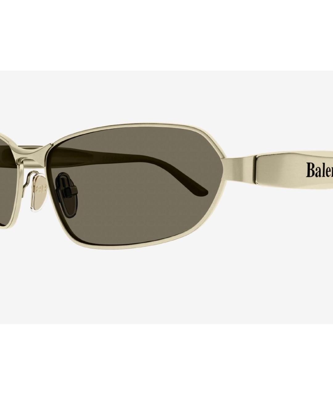BALENCIAGA Золотые металлические солнцезащитные очки, фото 3