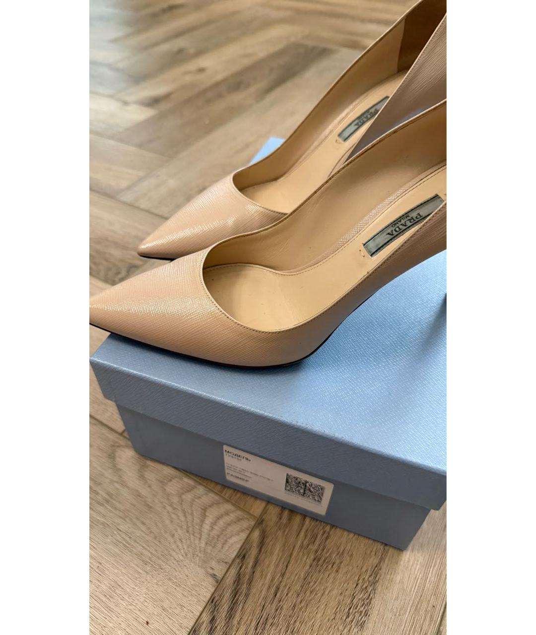 PRADA Бежевые кожаные туфли, фото 5