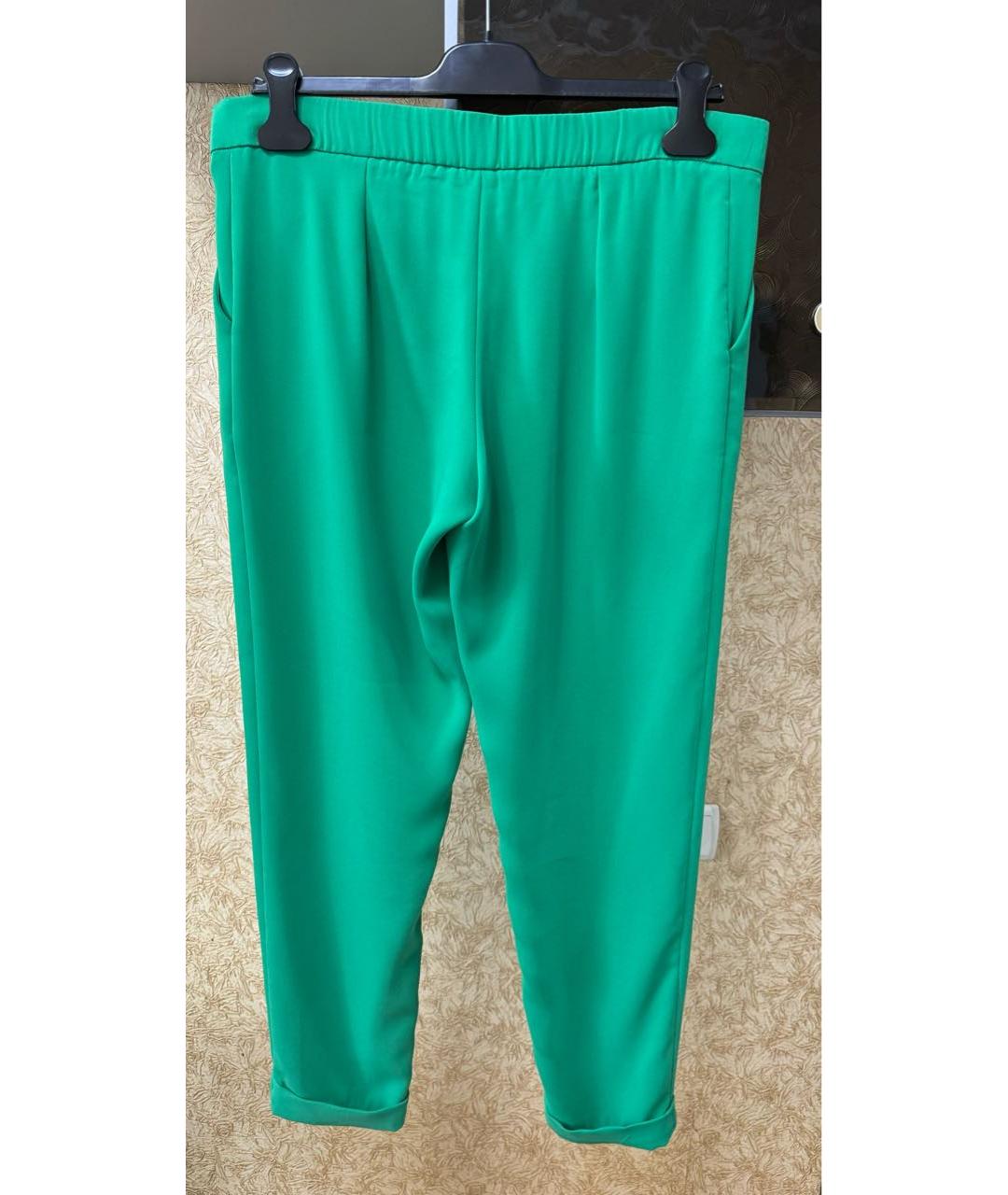 P.A.R.O.S.H. Зеленые полиэстеровые брюки широкие, фото 3