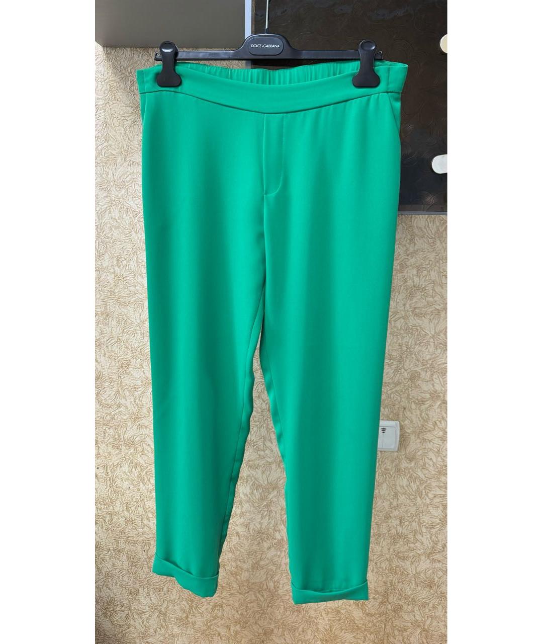 P.A.R.O.S.H. Зеленые полиэстеровые брюки широкие, фото 5